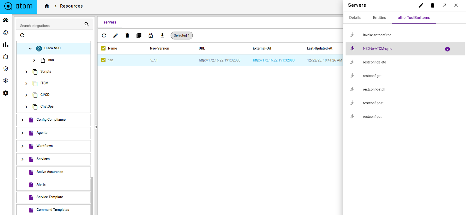 ATOM CISCO NSO Integration fig. 6