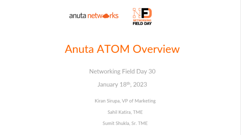 Anuta ATOM at Networking Field Day 30