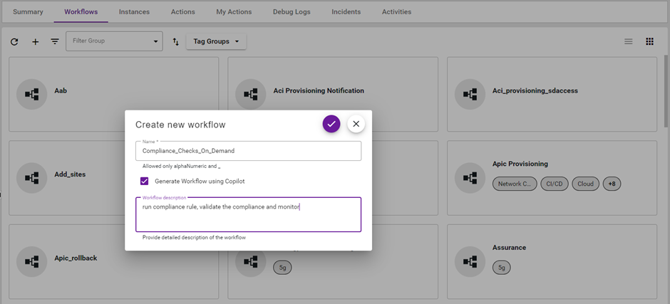 Compliance workflow